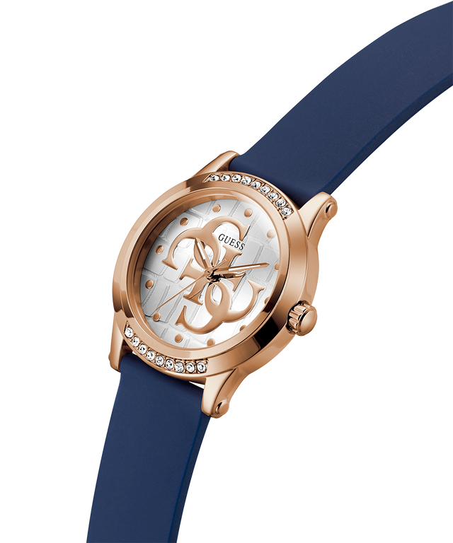 Montre analogique GUESS pour femme, bleu, or rose 36 mm – Image 3